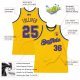 Men's Custom Gold Purple-Silver Gray Authentic Throwback Basketball Jersey