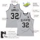 Men's Custom Silver Gray Black-White Authentic Throwback Basketball Jersey