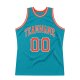 Men's Custom Teal Orange-Silver Gray Authentic Throwback Basketball Jersey