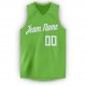 Men's Custom Neon Green White V-Neck Basketball Jersey
