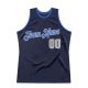 Men's Custom Navy Silver Gray-Blue Authentic Throwback Basketball Jersey