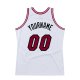 Men's Custom White Maroon-Black Authentic Throwback Basketball Jersey