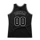 Men's Custom Black Black-White Authentic Throwback Basketball Jersey