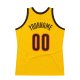 Men's Custom Gold Brown-Orange Authentic Throwback Basketball Jersey