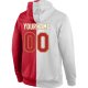 Men's Custom Stitched White Red-Old Gold Split Fashion Sports Pullover Sweatshirt Hoodie