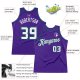 Men's Custom Purple White-Teal Authentic Throwback Basketball Jersey