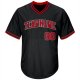 Men's Custom Black Red-White Authentic Throwback Rib-Knit Baseball Jersey Shirt