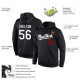 Men's Custom Stitched Black White-Red Sports Pullover Sweatshirt Hoodie