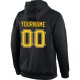 Men's Custom Stitched Black Gold-White Sports Pullover Sweatshirt Hoodie