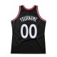 Men's Custom Black White-Red Authentic Throwback Basketball Jersey