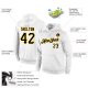 Men's Custom Stitched White Black-Gold Sports Pullover Sweatshirt Hoodie