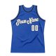 Men's Custom Blue White-Black Authentic Throwback Basketball Jersey