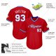 Men's Custom Red White-Royal Authentic Throwback Rib-Knit Baseball Jersey Shirt