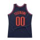 Men's Custom Navy Orange-Blue Authentic Throwback Basketball Jersey