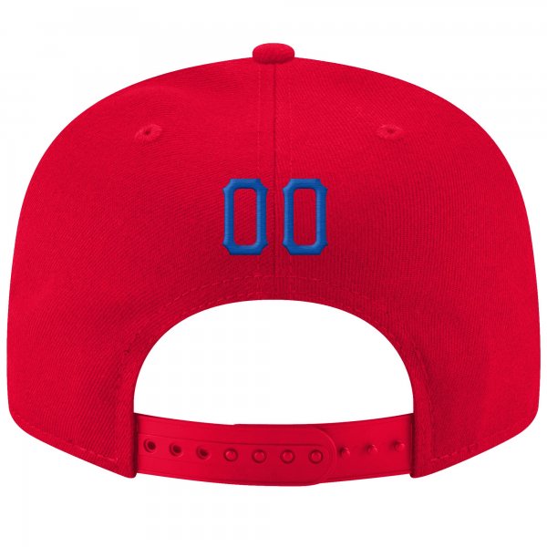 Custom Red Royal-White Stitched Adjustable Snapback Hat