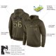Men's Custom Stitched Olive Camo-Black Sports Pullover Sweatshirt Salute To Service Hoodie
