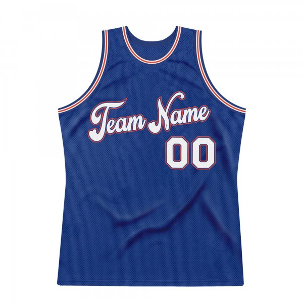 Men's Custom Royal White-Orange Authentic Throwback Basketball Jersey