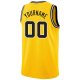 Men's Custom Gold Black-White Round Neck Rib-Knit Basketball Jersey