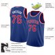 Men's Custom Royal Red-White Round Neck Rib-Knit Basketball Jersey