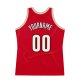 Men's Custom Red White-Old Gold Authentic Throwback Basketball Jersey