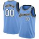 Men's Custom Light Blue White Pinstripe White-Old Gold Authentic Basketball Jersey