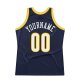 Men's Custom Navy White-Gold Authentic Throwback Basketball Jersey