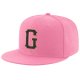 Custom Pink Black-Old Gold Stitched Adjustable Snapback Hat