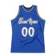 Men's Custom Blue White-Black Authentic Throwback Basketball Jersey