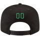 Custom Black Kelly Green-White Stitched Adjustable Snapback Hat