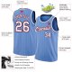 Men's Custom Light Blue Red Pinstripe White-Navy Authentic Basketball Jersey