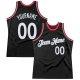 Men's Custom Black White-Red Authentic Throwback Basketball Jersey