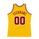 Men's Custom Gold Maroon-White Authentic Throwback Basketball Jersey