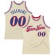 Men's Custom Cream Royal-Red Authentic Throwback Basketball Jersey