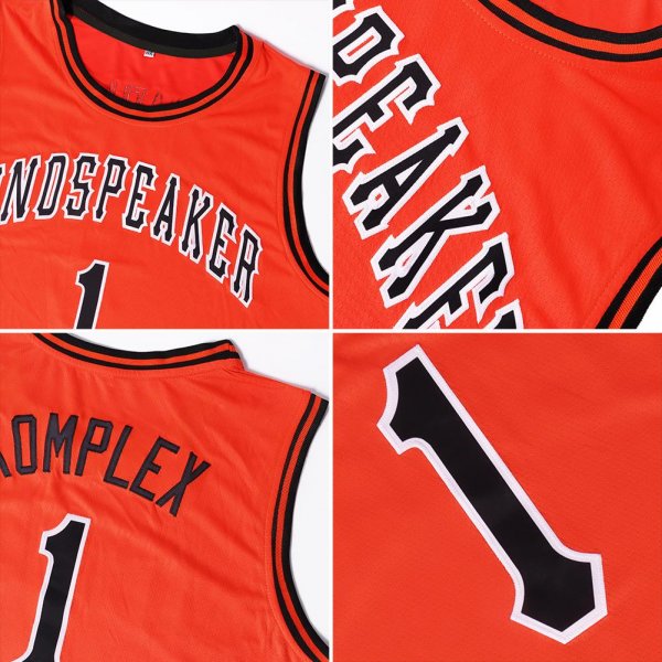 Men's Custom Orange Navy-White Authentic Throwback Basketball Jersey