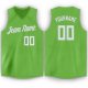 Men's Custom Neon Green White V-Neck Basketball Jersey