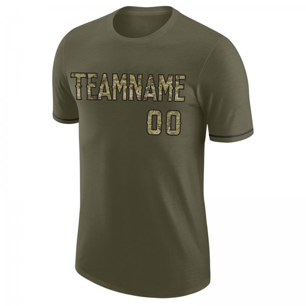 Men's Custom Olive Camo-Black Salute To Service Performance T-Shirt