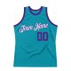 Men's Custom Teal Purple-White Authentic Throwback Basketball Jersey